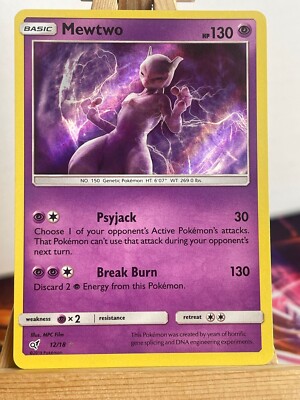 Mewtu 12/18 Detektiv Pikachu Holo Englisch NM Pokemon