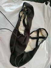 CapezioX Ballet Shoes Black Fabric Upper Leather Sole SZ10M