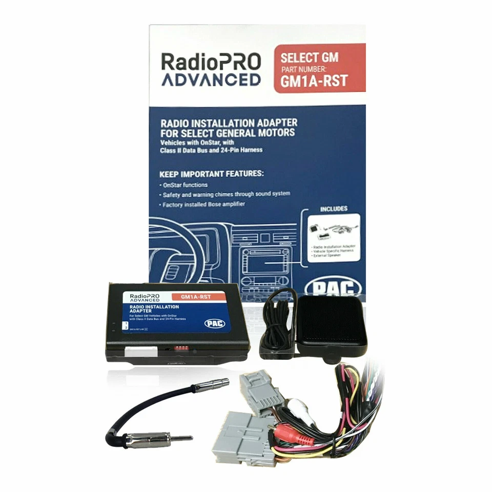 Adaptador de instalación PAC GM1A-RST RadioPRO interfaz volante GM Onstar Foto 2 de 4
