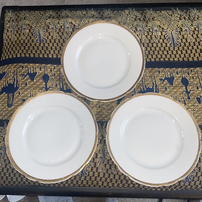 3er Set antike Porzellan Teeteller Starorolsky Porcelan Moritz Zdekauer