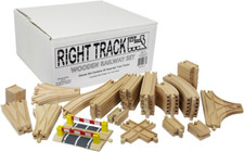 Wooden Train Track Deluxe Set: 56 Premium Wood Pieces 100 Compatible with Thoma