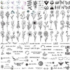 Tatuajes Temporales Realistas Palabras Inspiradoras Tatuaje Mariposas B hos