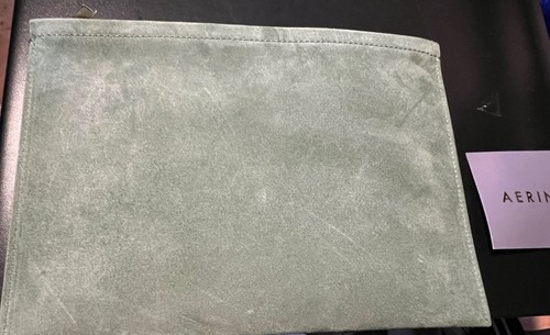 Aerin Womens Clutch Handbag Green Minimalist Bag Luxury Tote - Picture 2 of 8