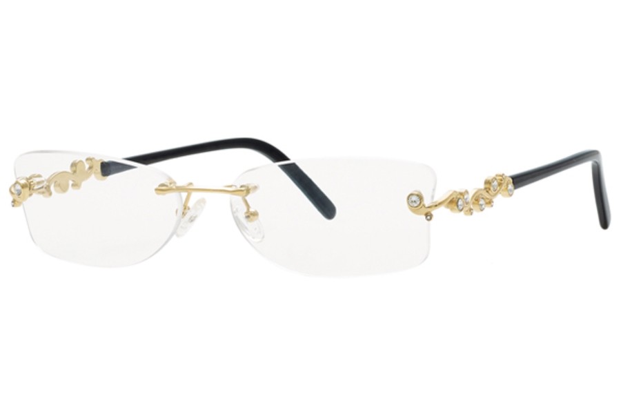 Caviar Rimless Eyeglasses 2342 C 21 Gold Crystals Frame New 56mm