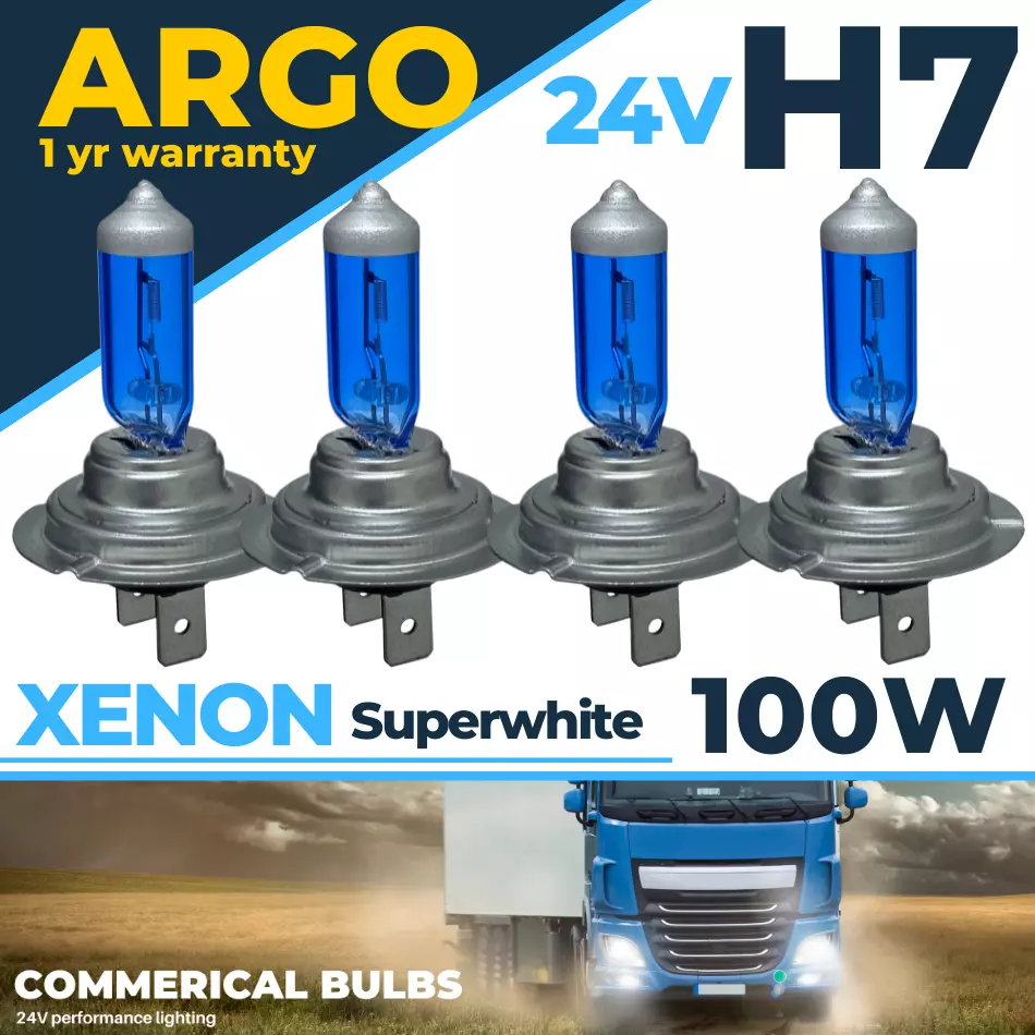 H7 24v Headlight Bulbs 100w Xenon Super Bright White Light Bulbs Daf Cf 65  75 85