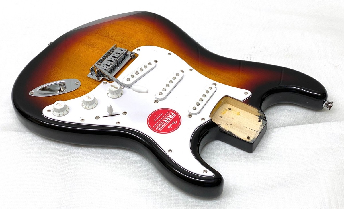 REAL Fender Squier STRAT BODY w/ 2-POINT TREMOLO 3-Tone Sunburst