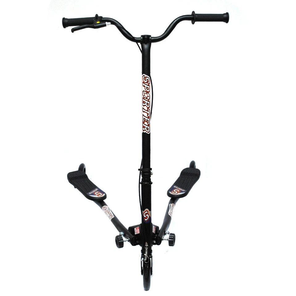 PATINETE SCOOTER DOBLE 3 RUEDAS PLEGABLE AUTOPROPULSADA NEGRO - Imagen 4 de 4