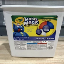 NEW! Crayola (4) 8oz Packs Model Magic Modeling Compound - BL, RD, WT, YL 574415