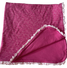Carter's Child of Mine Blanket Pink Elephant Ruffle Trim Cotton Reversible