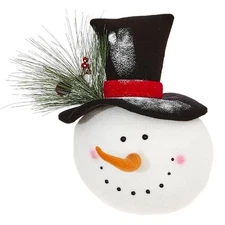 NWT~RAZ Imports~13" Merry Top Hat Snowman Head~Christmas/Tree/Wreath/Ornament