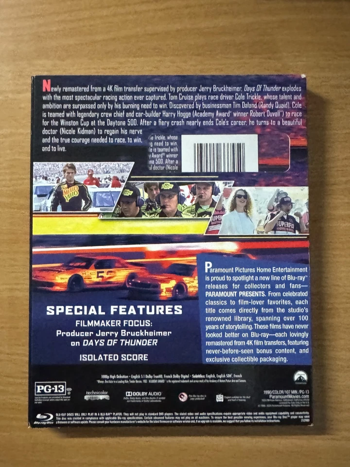 Days of Thunder Blu-Ray Paramount Presents - Image 2 of 4