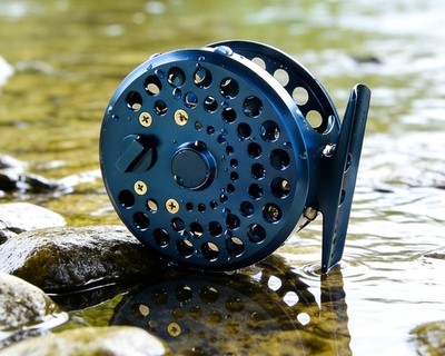 TREK CNC Machined Click Pawl Fly Reel (2 7/8'') - 2wt-5wt - With Reel Case - Blue