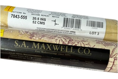 2-S.A. Maxwell Co. French Toile Country Life Vinyl Wallpaper 7043-555 56.5 sq