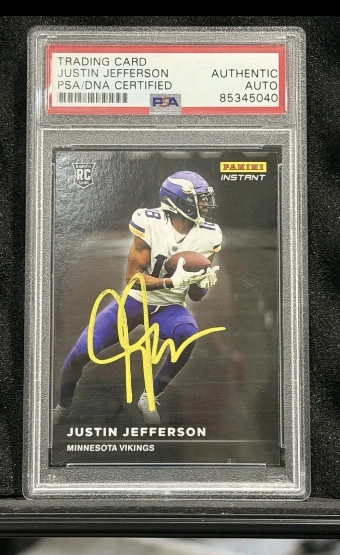 2020 Rookie Panini Instant Justin Jefferson  Spotlight PSA/DNA Certified Auto