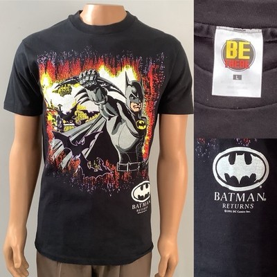 Vintage 1991 Batman Returns Michael Keaton All Over Print Be There T-Shirt Large