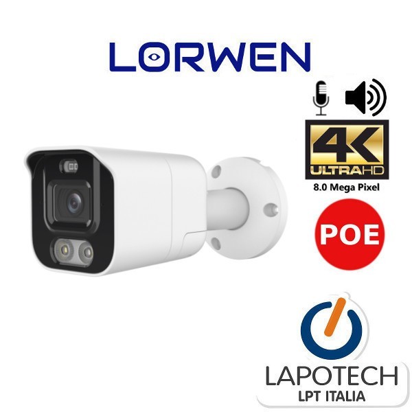 Telecamera Esterno Lorwen 8MP 4K POE Sony - Proteggi la Tua Famiglia