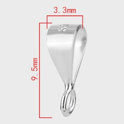 New Sterling Silver Simplicity Pendant Clasp Bail Connector With Open Loop