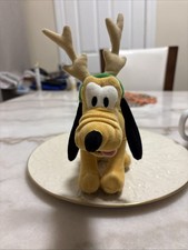 Pluto Vintage Disney reindeer Plush Disney Parks antlers Velvet fabric 8 inch