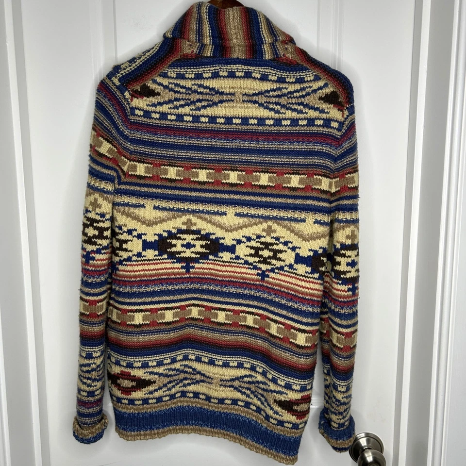 Cárdigan Suéter Y2k American Eagle Talla XS Azteca Multicolor Mezcla Lana Gran Tamaño Foto 3 de 4