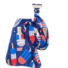 New Greenbriar patriotic polyester scarf 4th of July 63"x13.8"