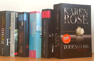 BUCHPAKET+KRIMI+THRILLER+6 BÜCHER+KAREN ROSE+J. D. ROBB+TB+BUNDLE