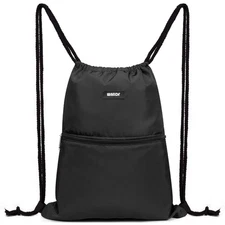 Drawstring Backpack String Bag Sackpack Cinch Water Resistant Nylon for Gym Shop