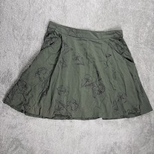 Old Navy Green Floral Pull Up Skirt With Pockets Size Extra Small