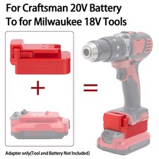 Adapter For Craftsman 20V LI-ion Battery To Fits For Milwaukee 18V Drill Tools
