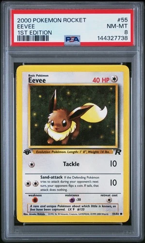 2000 POKEMON ROCKET 1ST ED #55 EEVEE PSA 8