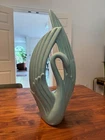 Vintage Royal Haeger large 19.5" ceramic Seafoam Green swan sculpture Art deco