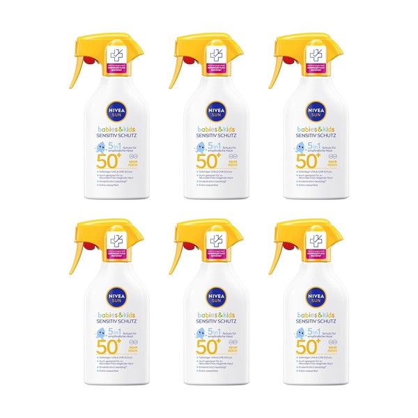 6 X 150Ml Nivea SUN Sonnenspray Kids Sensitiv, LSF 50+-image
