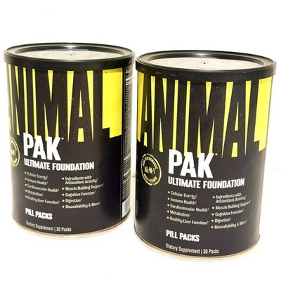 2 PACK - Universal Nutrition ANIMAL PAK  Multivitamins 30 Pill Packs Exp: 10/27