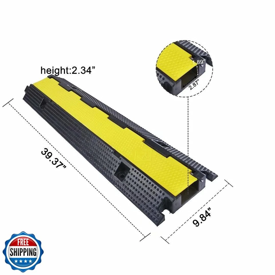 YONSHENG Rubber Cable Ramp Cord Cover Cable Protector Ramps Wire Hose Protect - Image 2 of 4