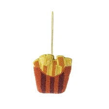 Creative Co-op French Fries Cotton Blend & Beaded Ornament Bauble