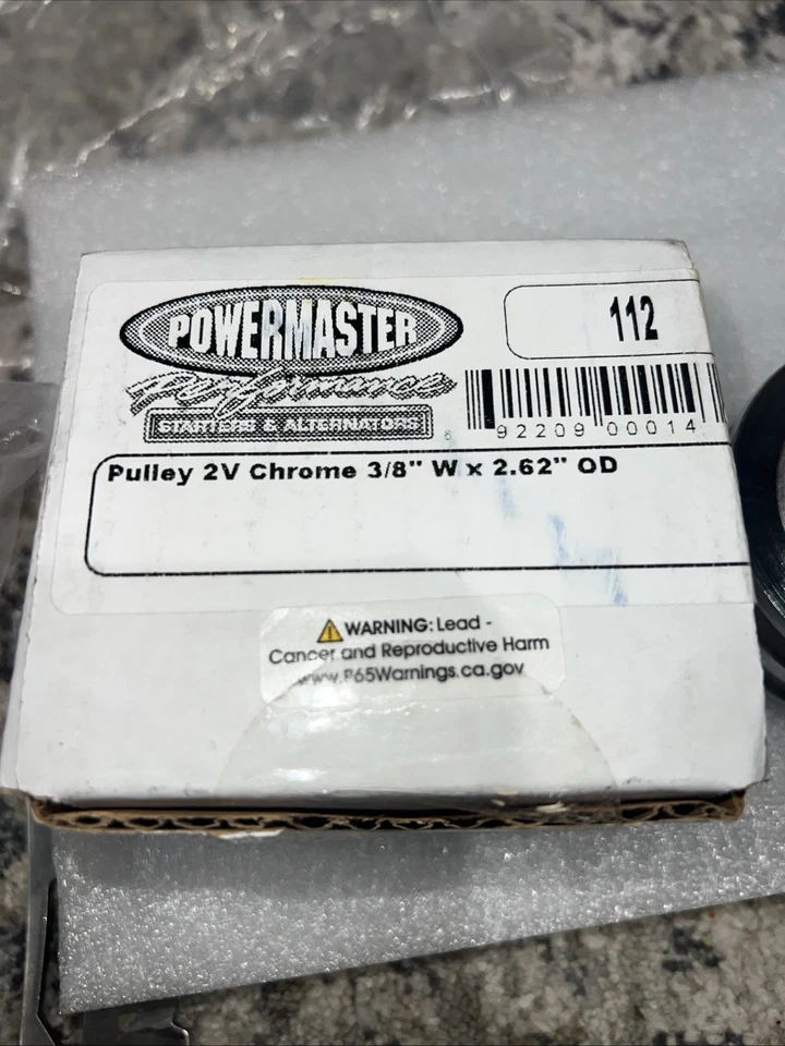 Powermaster 112 Chrome 2-groove V-Belt Alternator Pulley - Image 2 of 4