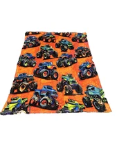 NEW small lap blanket throw approx. 38x30 inches toddlers kids monster trucks