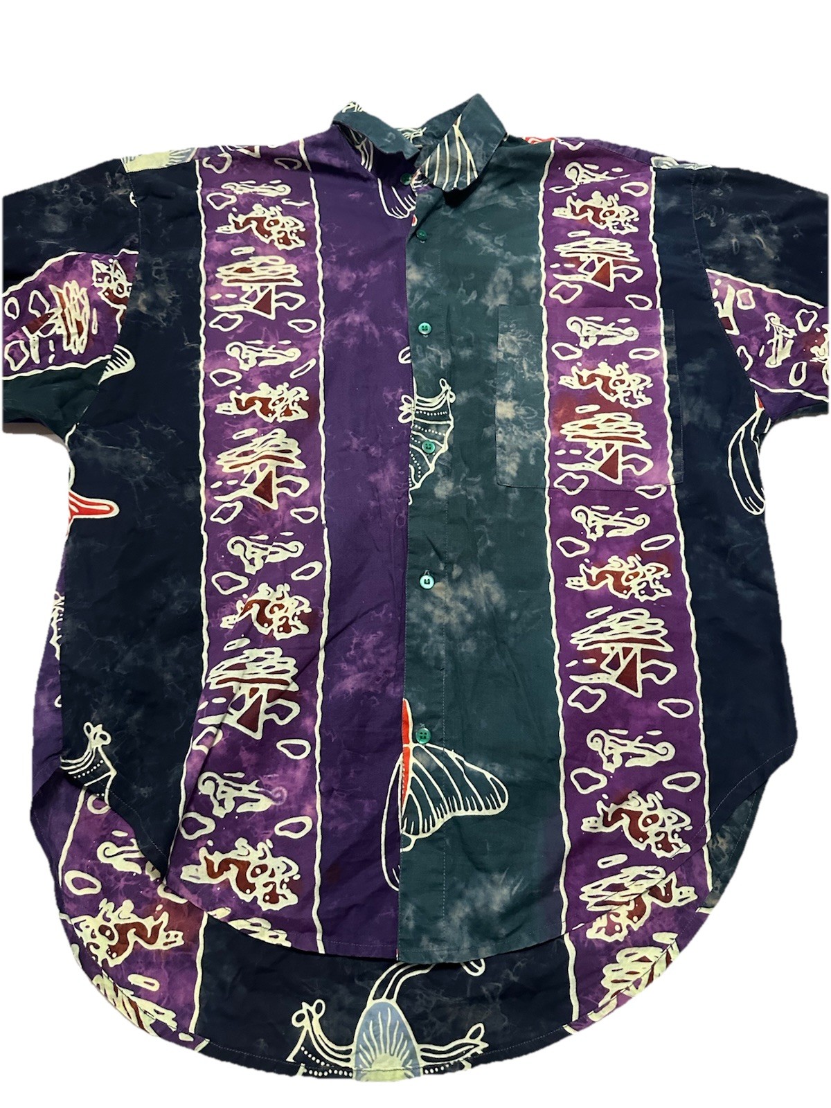 Java Lav Men’s Multicolor Patchwork Batik Aloha H… - image 2