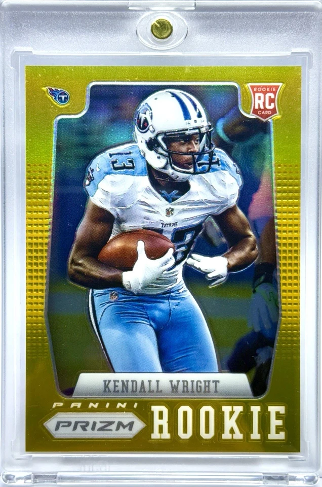 2012 Panini Prizm Kendall Wright /10 PRIZM GOLD #03/10 RC #218 Titans Rookie - Image 2 of 3