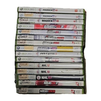 Xbox 360 Sports Game Lot (15 Games)   NHL 07 12, NBA 2K, MLB 2K7 11, Madden 10+