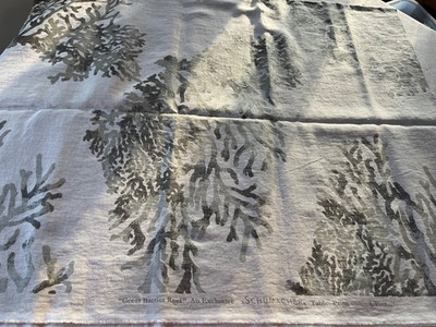 Schumacher  '' Great Barrier Reef ''Linen Fabric  Moonstone  Beige  54'' X 42''