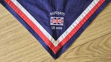 Scouting, navy cotton neckerchief with red & white trim issued for Eurojam 2005