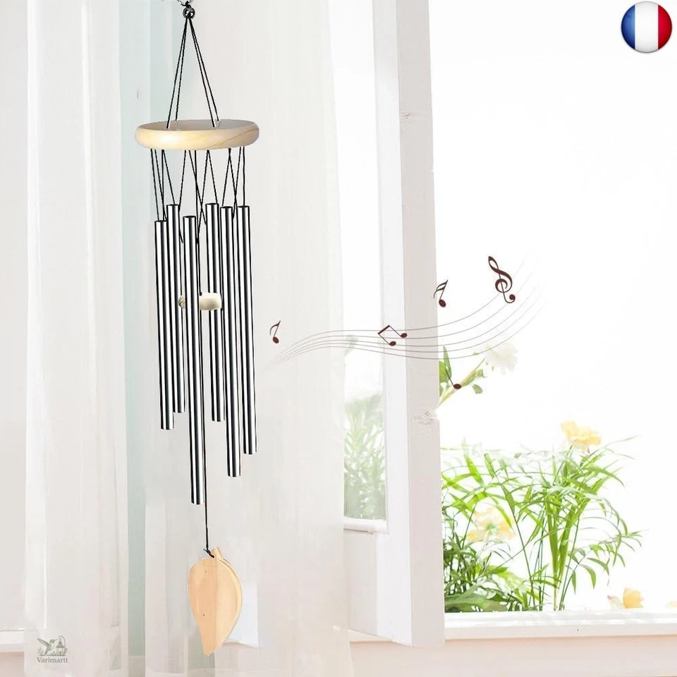 70 cm Carillon à Vent Musical de Jardin, 6 Tube Aluminium Carillon a Vent, - Photo 3/4