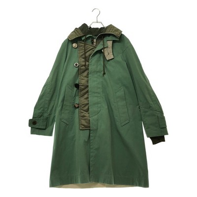 Sacai | OXFORD Coat Different Material Hooded Mod 1 Green Men's Used KLDR-0