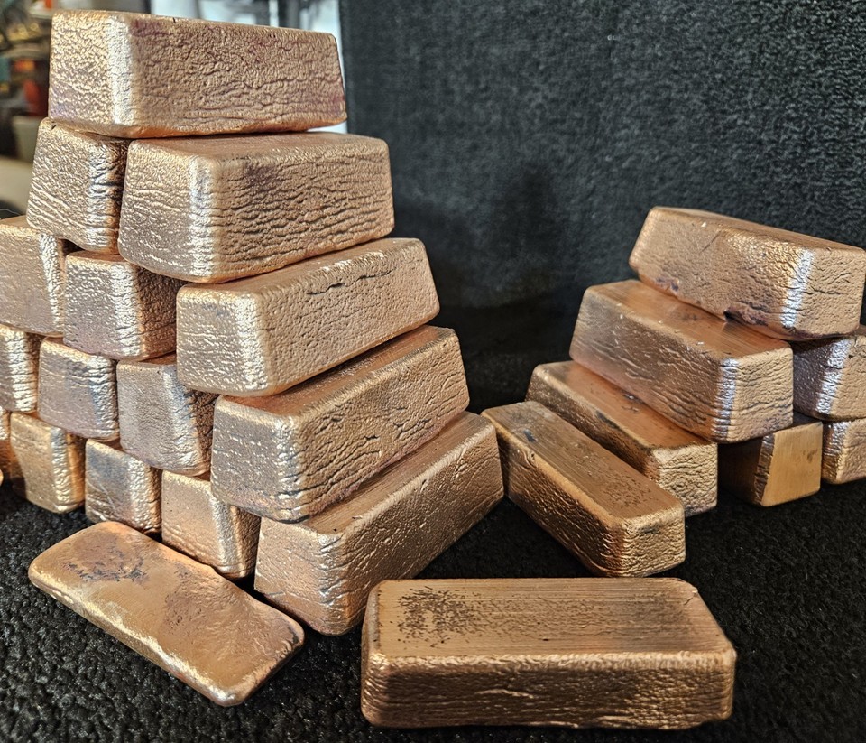 1 Lb 4.+ Oz Hand Poured 20+Oz .999 FINE Trapezoid Copper Ingot FREE ...