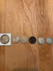 6 silver half dollar lot, seated, walking, Barber, Columbus