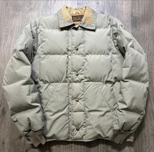 70s VTG Eddie Bauer Down Parka Jacket Corduroy Collar Size L Pristine USA Made