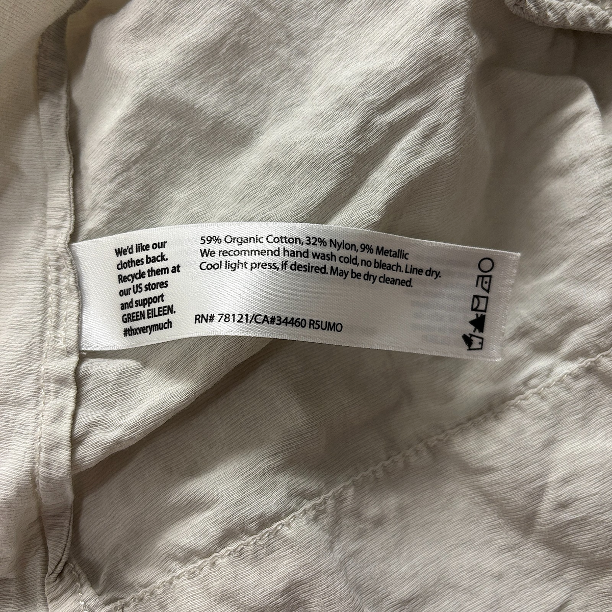 Eileen Fisher Womens Lightweight Windbreaker Jacket Sz M/L Hooded