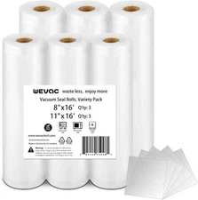 Wevac 6 Pack 11" x 16' and 8" x 16', Vacuum 6p x x Clear 