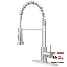 Kitchen Faucet with Pull Down Sprayer Stainless Steel 1 Handle Brushed Nickel