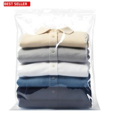 Pack of 10 Extra Large Storage Bags - 5 Gallon, Heavy Duty Zipper Sealed Plastic